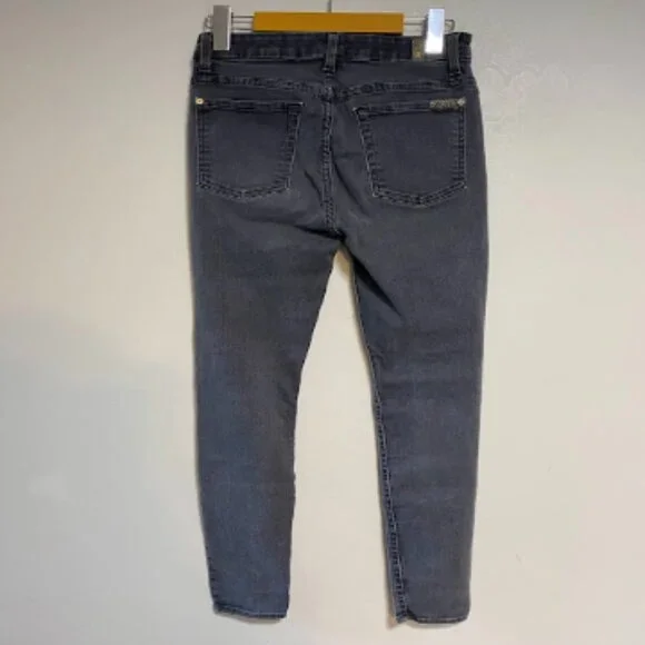 7 For All Mankind The High Waist Washed Black Women's Ankle Skinny Jeans Size 27 - Picture 7 of 12